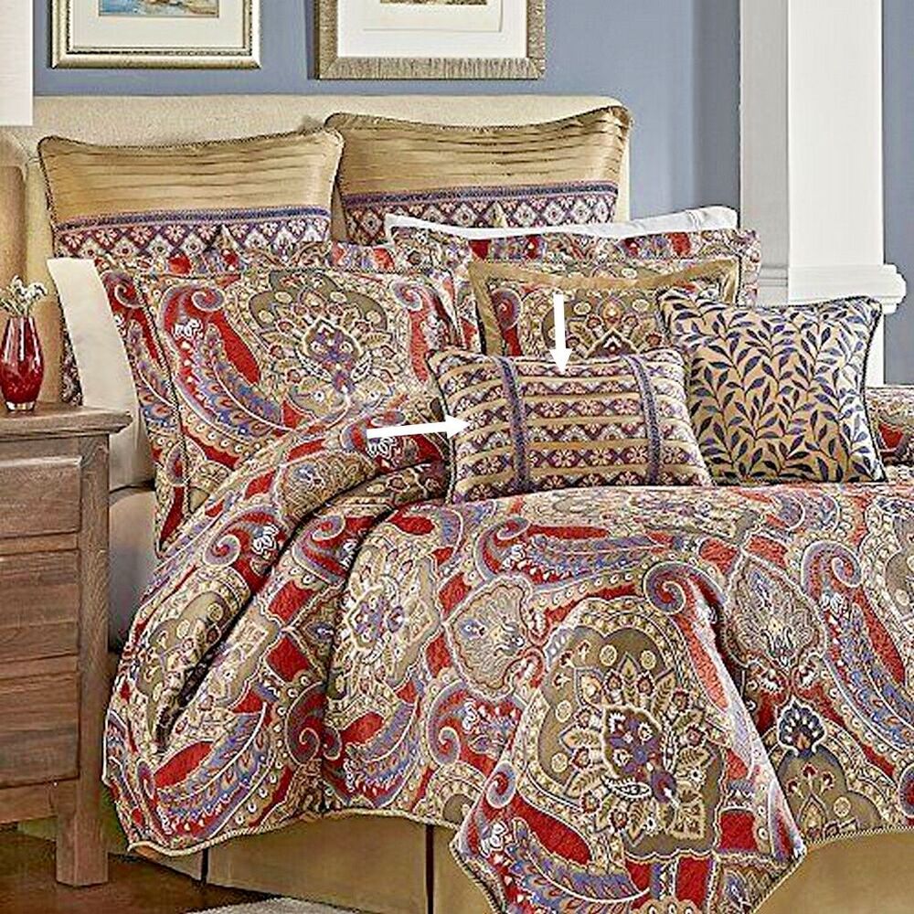 Croscill Margaux Throw Pillow Boudoir Decorative 19"x13" Oblong New